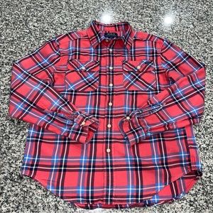POLO Ralph Lauren long sleeve button sz L (14/16). Red preowned